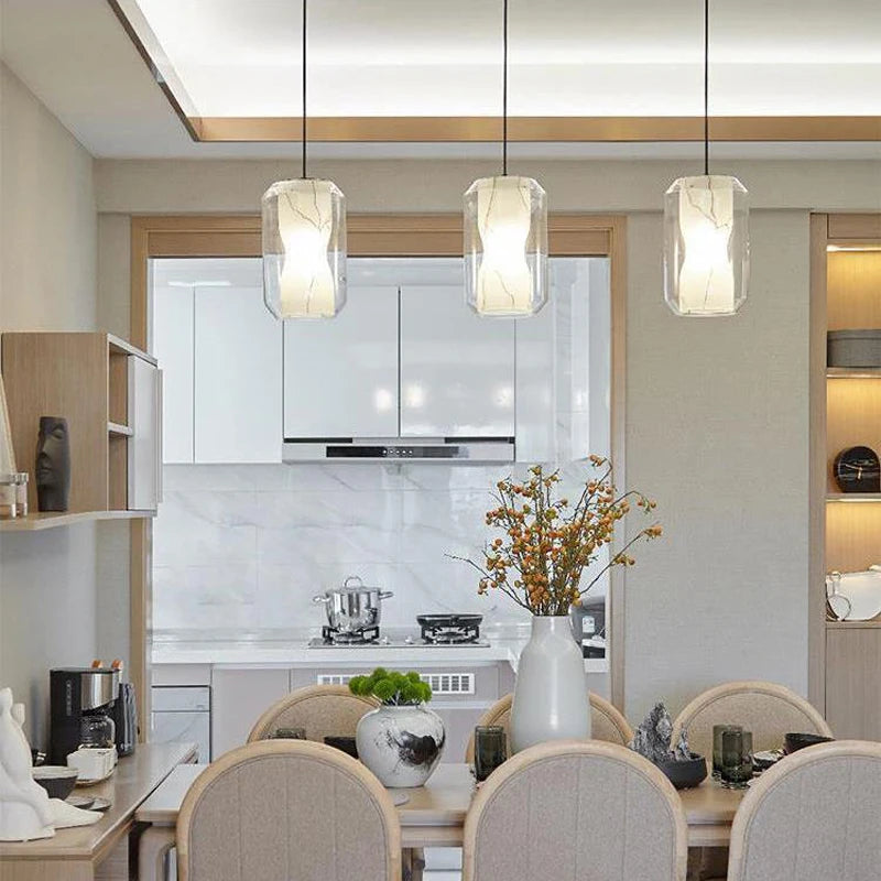plafonnier led en verre design nordique simple luminaire décoratif intérieur - vue 3 sur 8