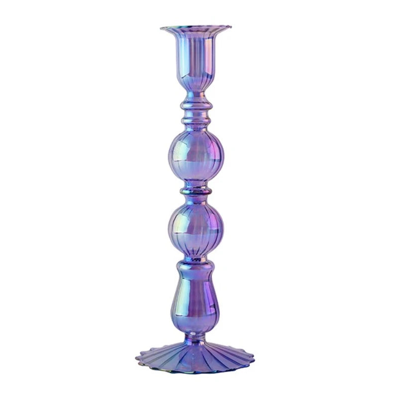 bougeoirs rétro coniques en verre pour décoration élégante - vue 25 sur 32