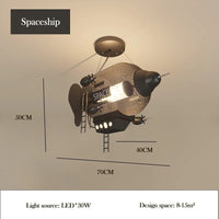 lustre vaisseau spatial créatif pour chambre de garçon