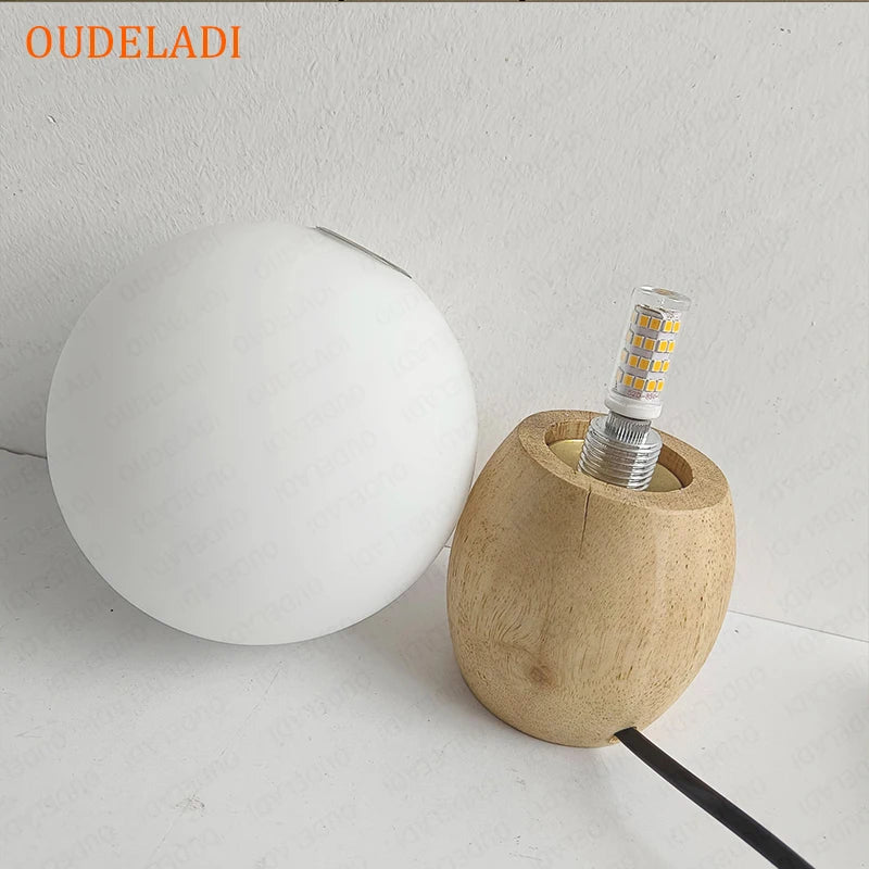 Lampe de table en bois pour chambre à coucher - vue 6 sur 8