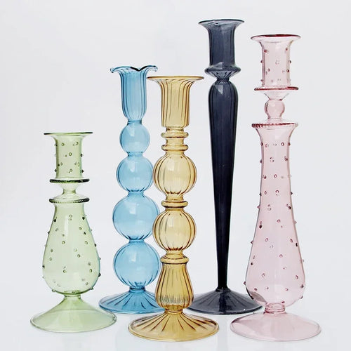 bougeoir en verre pour décoration de mariage et centre de table - vue 2 sur 11