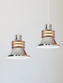 lustre en bois massif argenté pour intérieur rétro et moderne