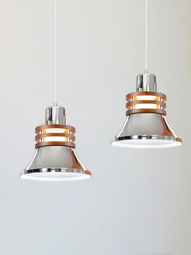 lustre en bois massif argenté pour intérieur rétro et moderne - vue 2 sur 10