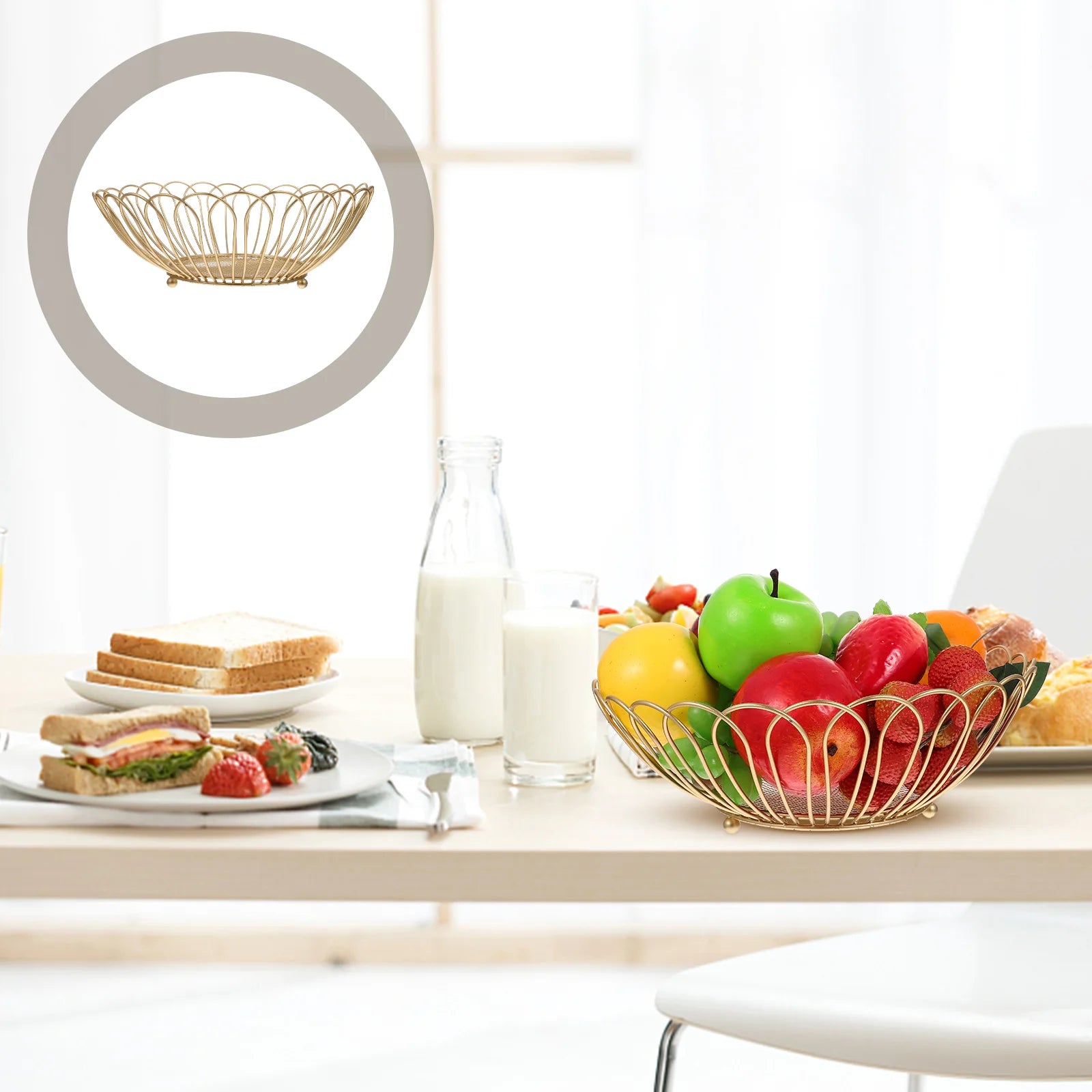étagères de rangement en fer pour assiettes et fruits multifonctions - vue 8 sur 7