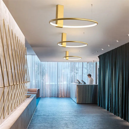 plafonnier circulaire moderne à led avec rotation créative à 360 degrés