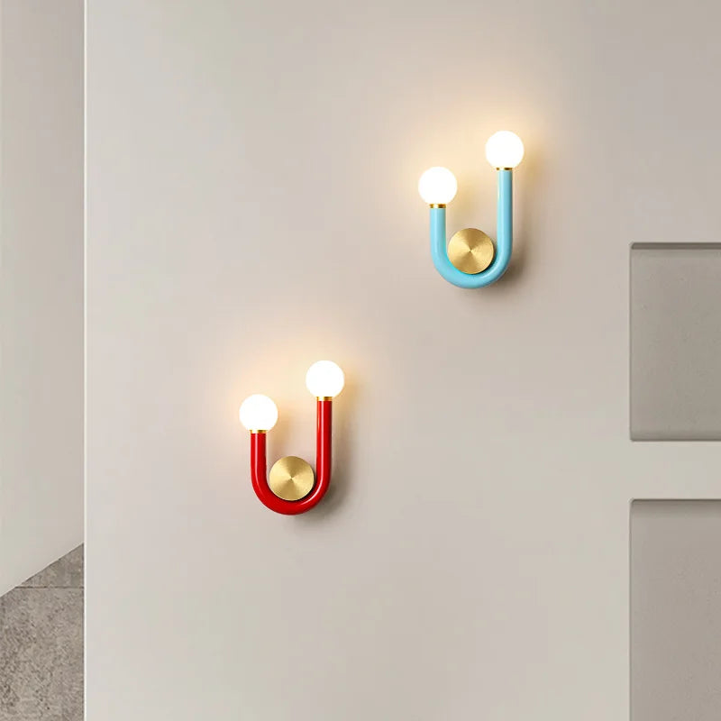 applique murale en métal tube en u décorative style nordique