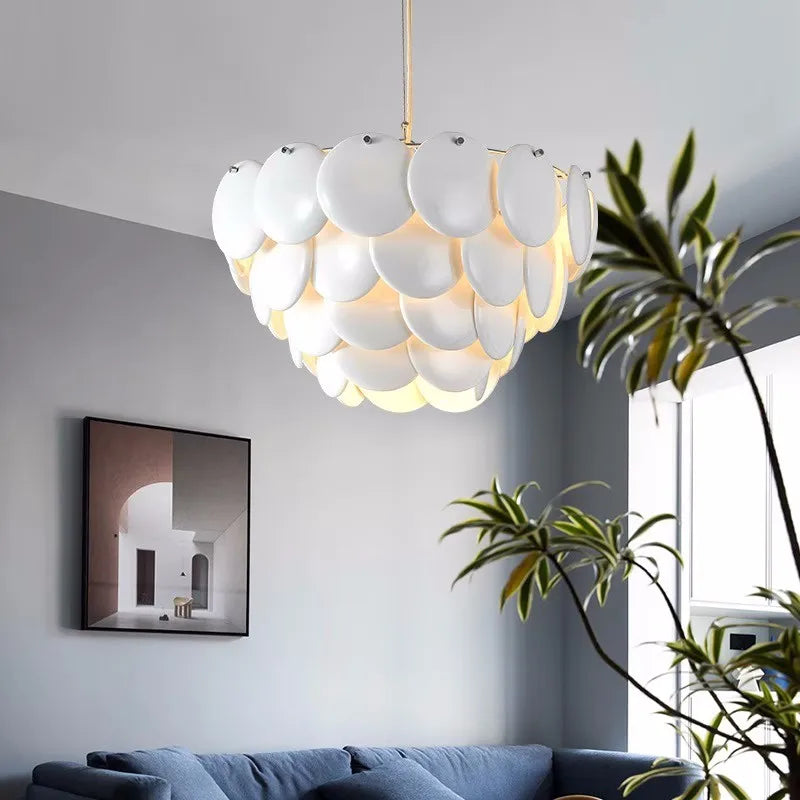 lustre contemporain en céramique style nordique moderne - vue 5 sur 10