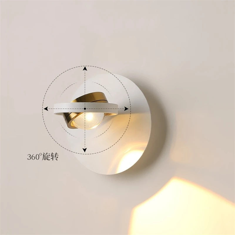 applique murale led moderne rotative à 360° protection des yeux - vue 6 sur 9
