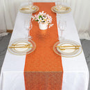 Chemin de table paillettes orange décoration fête mariage
