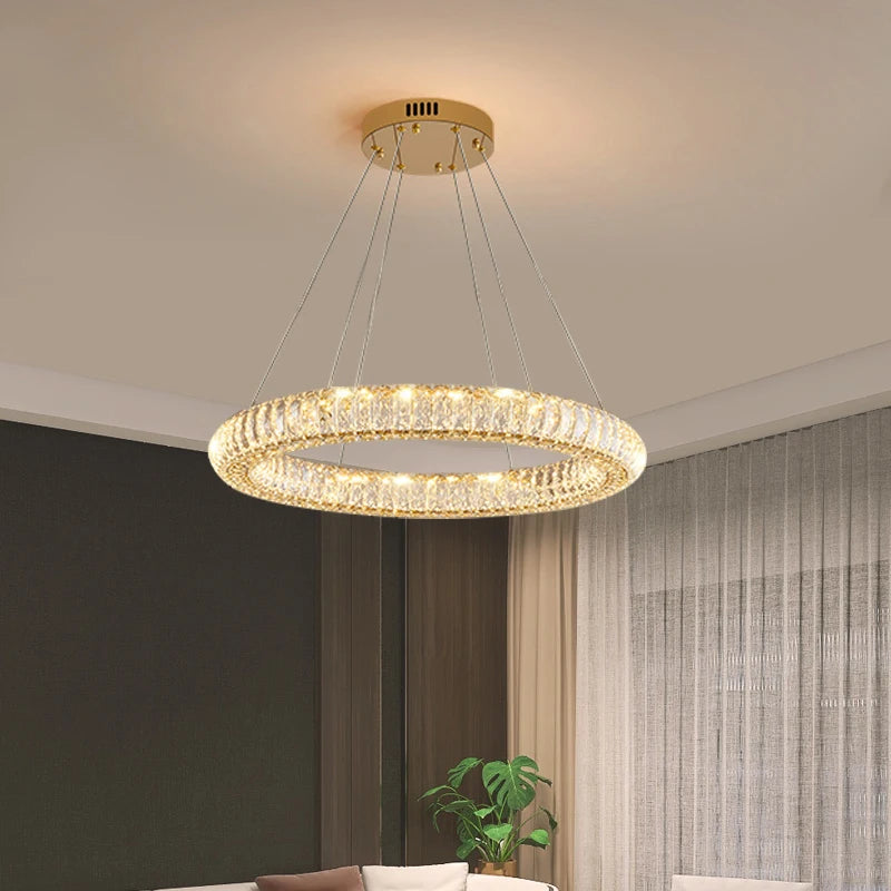lustre en cristal moderne lumineux pour intérieur élégant - vue 4 sur 12
