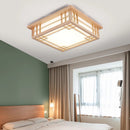 Plafonnier nordique en bois massif carré led décoratif