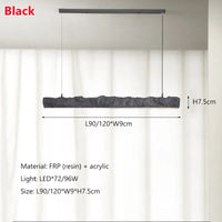 Nordic Minimalist Wabi-Sabi Wind LED Strip Restaurant Pendant Lights Home Decor Dining Room Bar Chandelier Hanging Lamp Fixtures