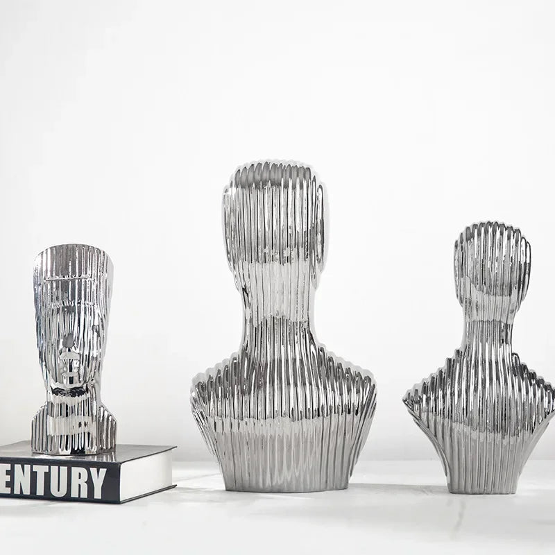 sculpture en verre abstraite avec rayures décoratives pour décoration intérieure - vue 4 sur 15