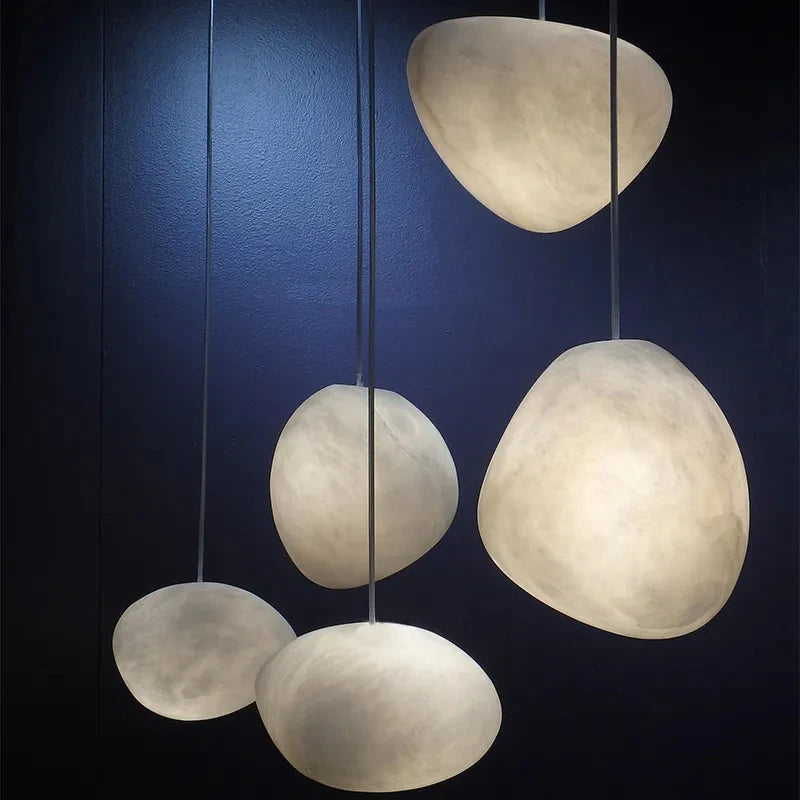 Suspension led en gypse flocon de neige avec texture marbre - vue 7 sur 10