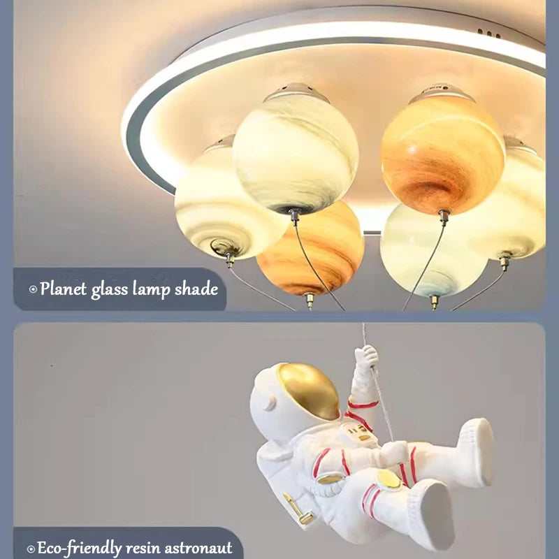 sandyha lampe plafond led astronaute planète pour enfants - vue 4 sur 8