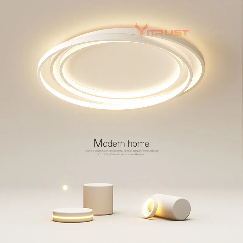 Plafonnier LED nordique lampe noir blanc chambre salle à manger cuisine plafond moderne à LEDs lampe Plafonnier LED étude Ailse - vue 4 sur 12