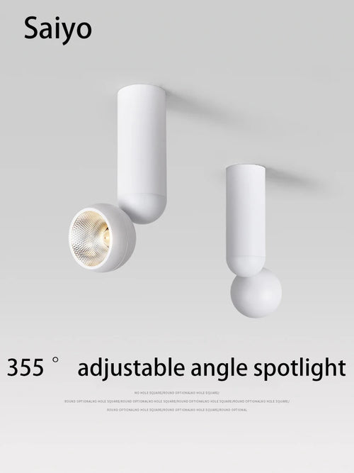 led projecteur surface 355 degrés angle réglable cri 90 rotatif
