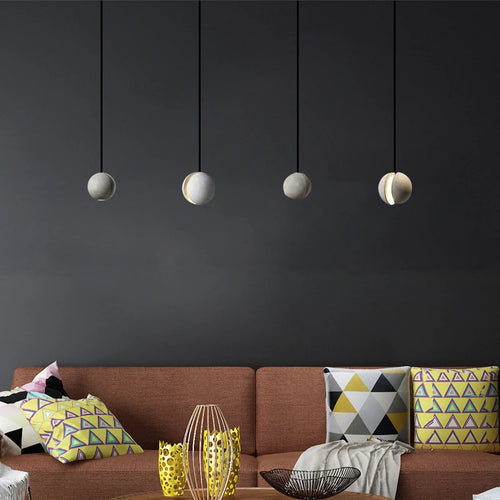 suspension ronde en ciment style vintage pour intérieur - vue 6 sur 14
