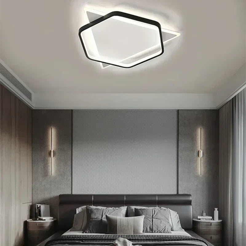 plafonnier géométrique créatif art minimaliste lumière décorative moderne