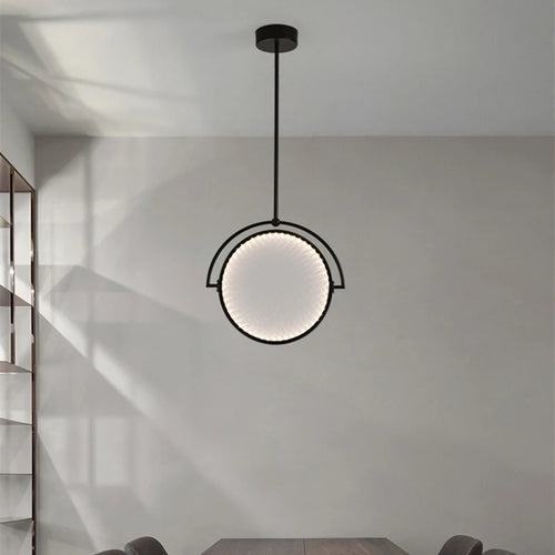 lustre nordique en fer noir pour éclairage intérieur - vue 7 sur 8