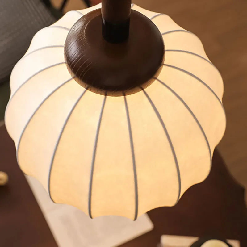 lustre de style chinois en soie et bois pour maison et magasin - vue 5 sur 7