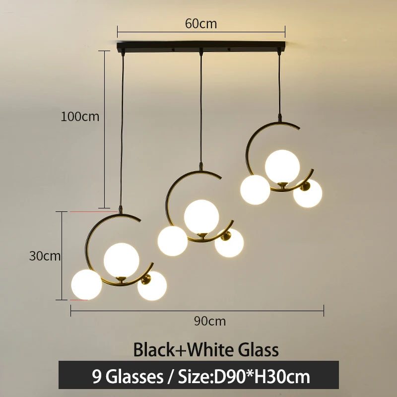 lampe boule en verre nordique décorative et créative - vue 11 sur 16