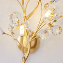 applique murale en cristal avec branches de fleurs romantiques en métal