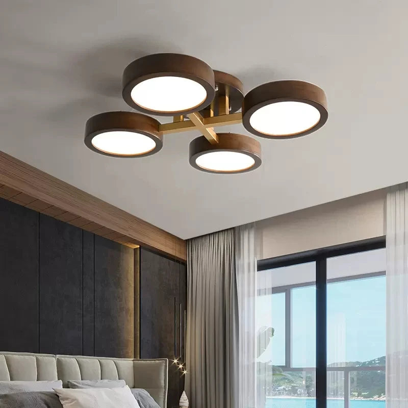 lustre led moderne en bois pour décoration intérieure élégante - vue 4 sur 9