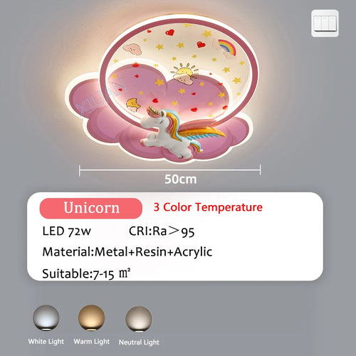 lustre astronaute forme nuage led variateur télécommande protection yeux - vue 9 sur 11