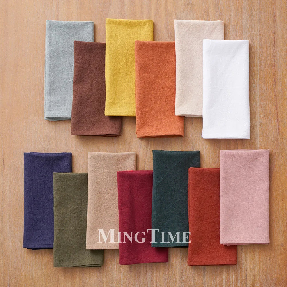 Serviette de table coton lavé douce style classique - vue 2 sur 7