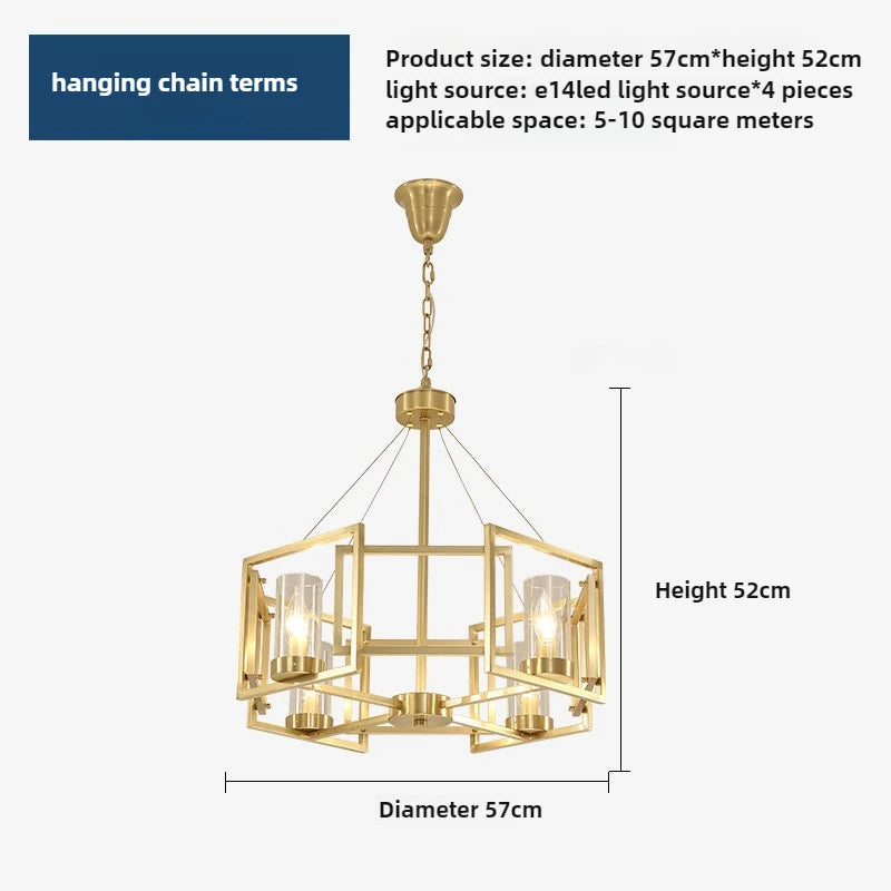 suspension en cuivre design créatif pour un éclairage élégant - vue 8 sur 9