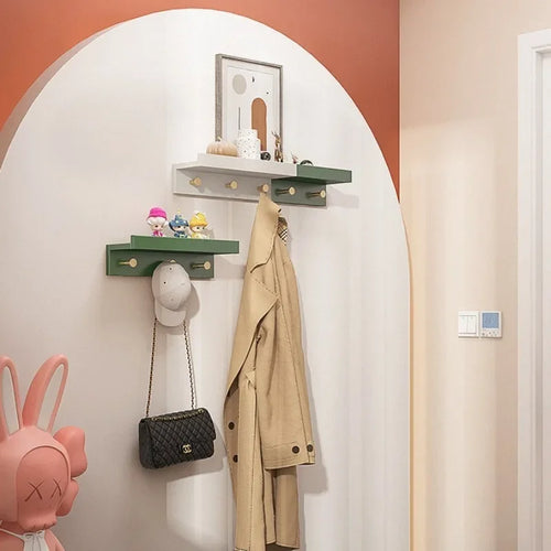 porte-manteau mural en bois pour rangement créatif et pratique - vue 6 sur 15