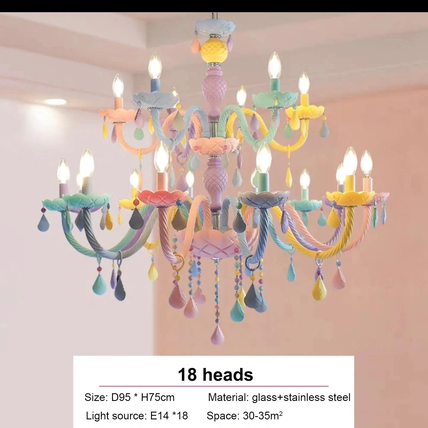 lustre arc-en-ciel en cristal design kawaii pour décoration chambre enfant - vue 8 sur 18