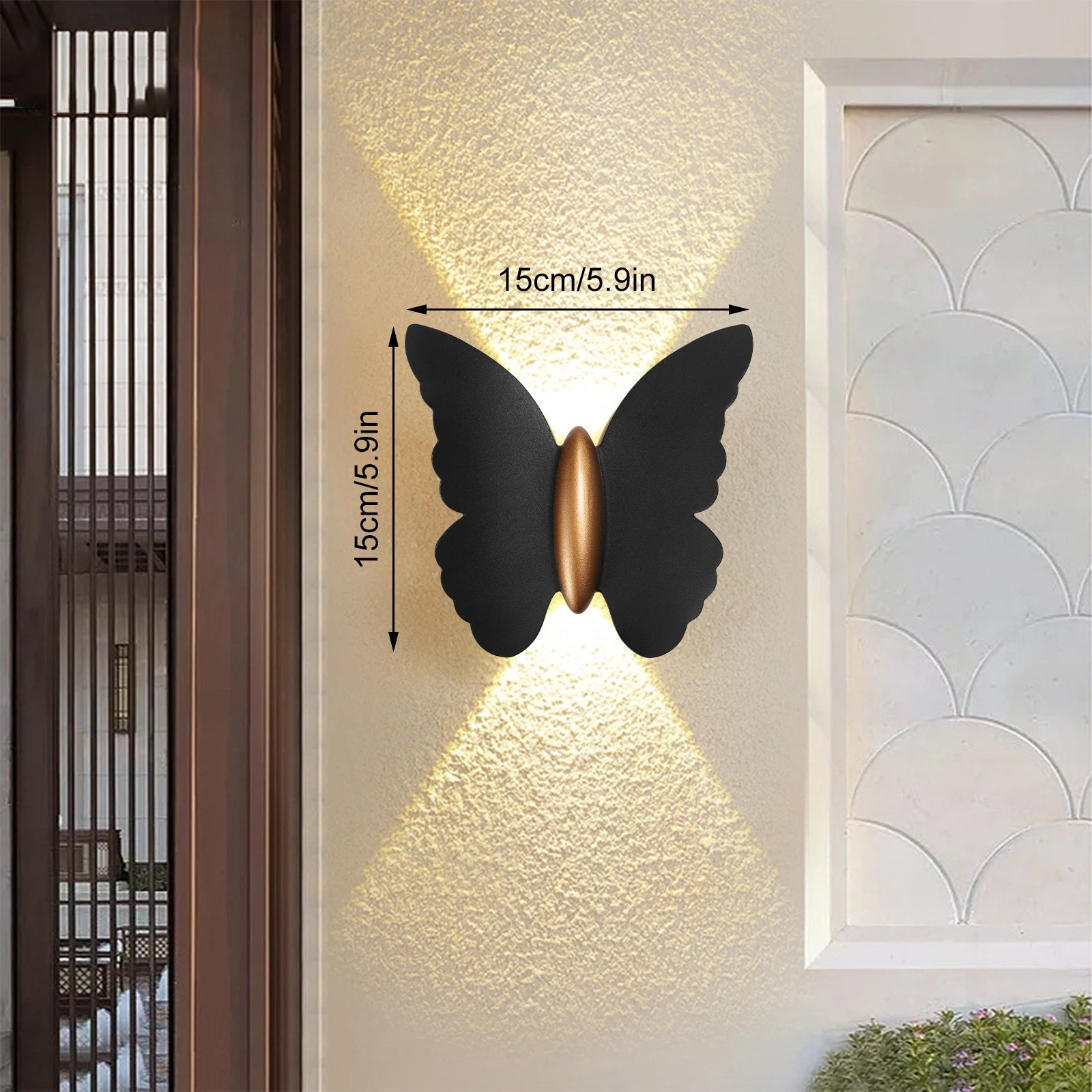 Appliques murales LED modernes 12W IP65 applique murale en métal LED lumières en aluminium LED applique murale papillon blanc LED pour ampoules LED - vue 3 sur 8