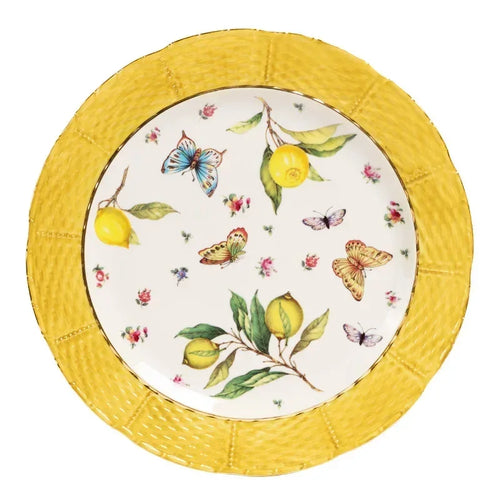 Assiette ceramique motif citron style europeen pour service