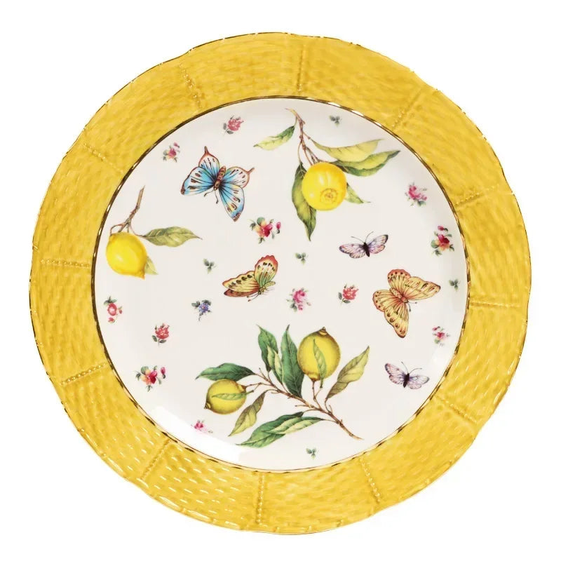 Assiette bol en céramique motif citron style européen - vue 6 sur 6