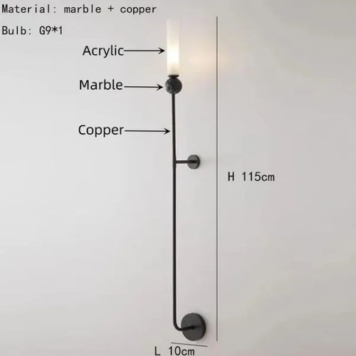 suspension en marbre et cuivre pour éclairage intérieur moderne - vue 13 sur 16
