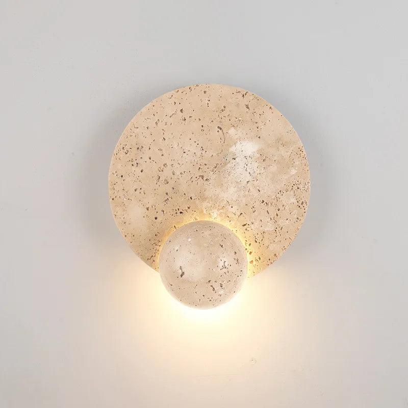 applique murale led ronde en pierre naturelle 3000k art déco