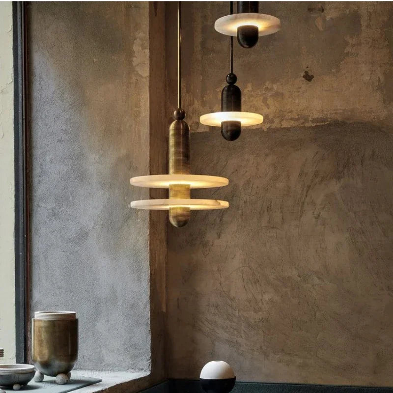 suspension en marbre à led design pour intérieur élégant