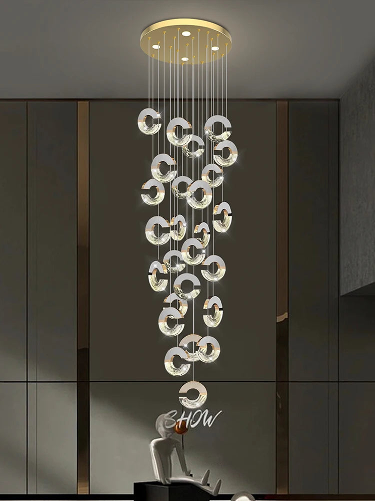lustre moderne en cristal design loft pour éclairage minimaliste - vue 3 sur 14