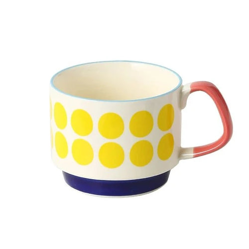 Ensemble tasses japonaises floral retro ceramique 300 ml
