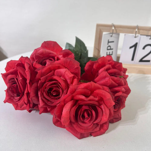 bouquet de roses artificielles en soie décoratives pour intérieur - vue 7 sur 15