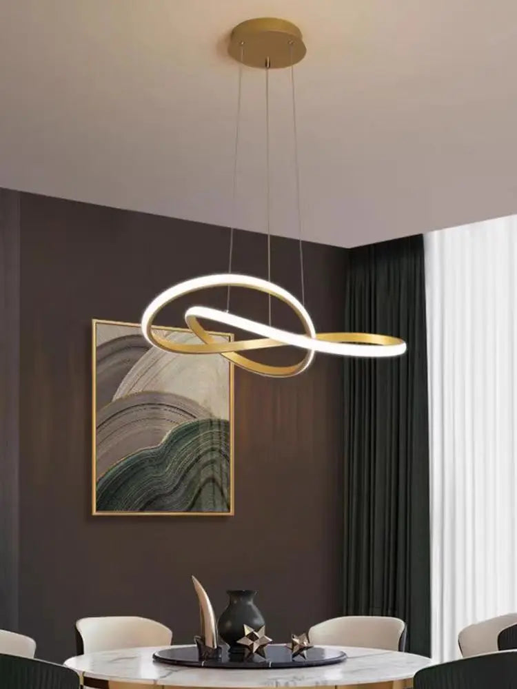 suspension LED torsadée design nordique intensité variable - vue 4 sur 8