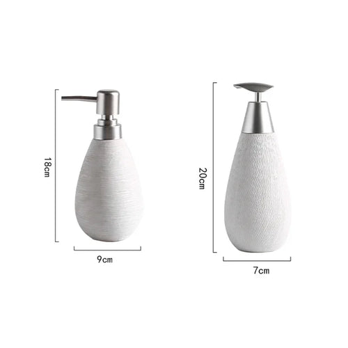 bouteille céramique désinfectant mains lotion savon décoration salle de bain