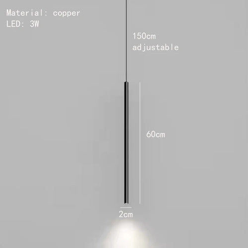 suspension minimalistes en cuivre fil réglable 4000k - vue 9 sur 10