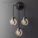 Perle Triple applique moderne rétro LED en laiton Chrome noir cristal appliques Lustre salon chambre étude luminaires