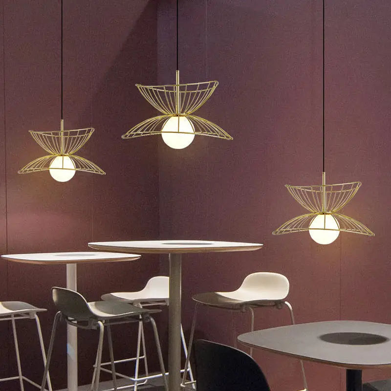 suspension plafonnier design en métal avec fil réglable led - vue 6 sur 8