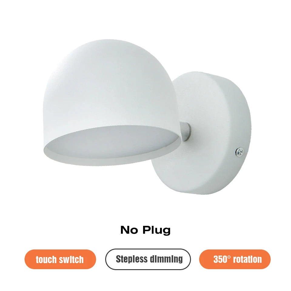 applique murale led avec variateur tactile et prise intégrée