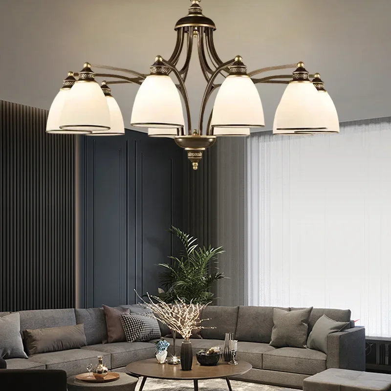 Lustre européen et américain atmosphère Simple lampe de salon moderne chambre salle à manger lampe ménage rétro lampe - vue 3 sur 10