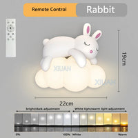 Applique murale ours polaire en forme de nuage blanc